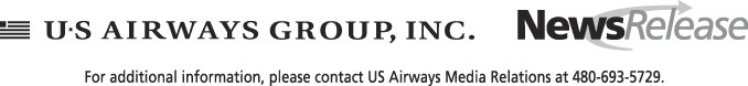 (US AIRWAYS GROUPS, INC. PRESS RELEASE GRAPHIC)