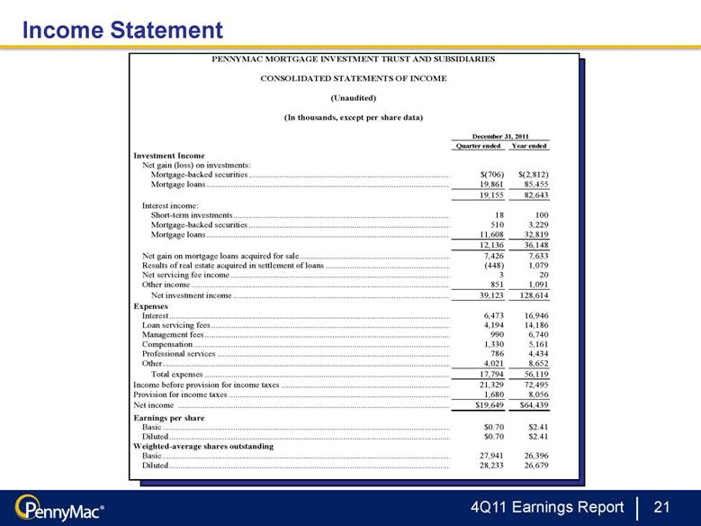 PennyMac Mortgage Investment Trust - FORM 8-K - EX-99.2 - February 9, 2012