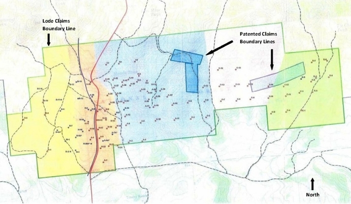 MAP SHOWING LOCATION OF CLAIMS ON THE EL CAPITAN PROPERTY