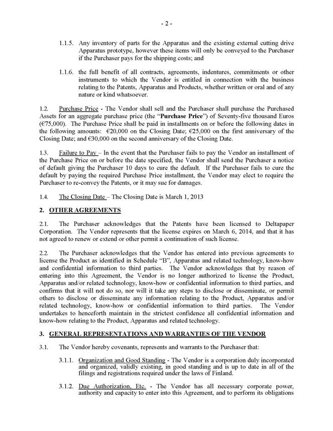 Patent Purchase Agreement Devipak OY - Exhibit 10.5_Page_2.jpg