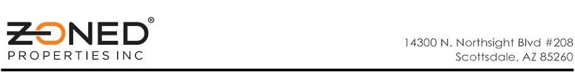 8 K Binding Letter Of Intent Zoned Properties, Inc. - FORM 8-K - EX-10.1 - BINDING LETTER OF INTENT ENTERED INTO ON MAY 2016 BETWEEN ZONED COLORADO PROPERTIES, LLC, AMERICAN GREEN, INC.