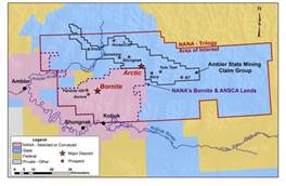 Figure 4 ??? Updated Claims Map of the Upper Kobuk Mineral Projects (CNW Group|Trilogy Metals Inc.)