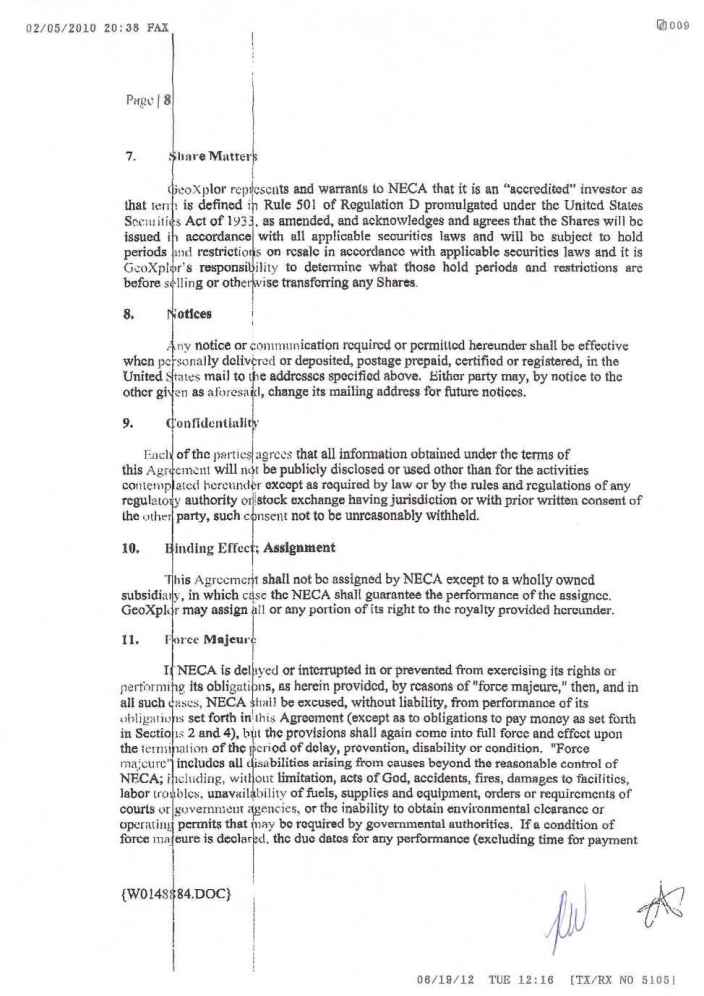 Page 8 EX 10.1