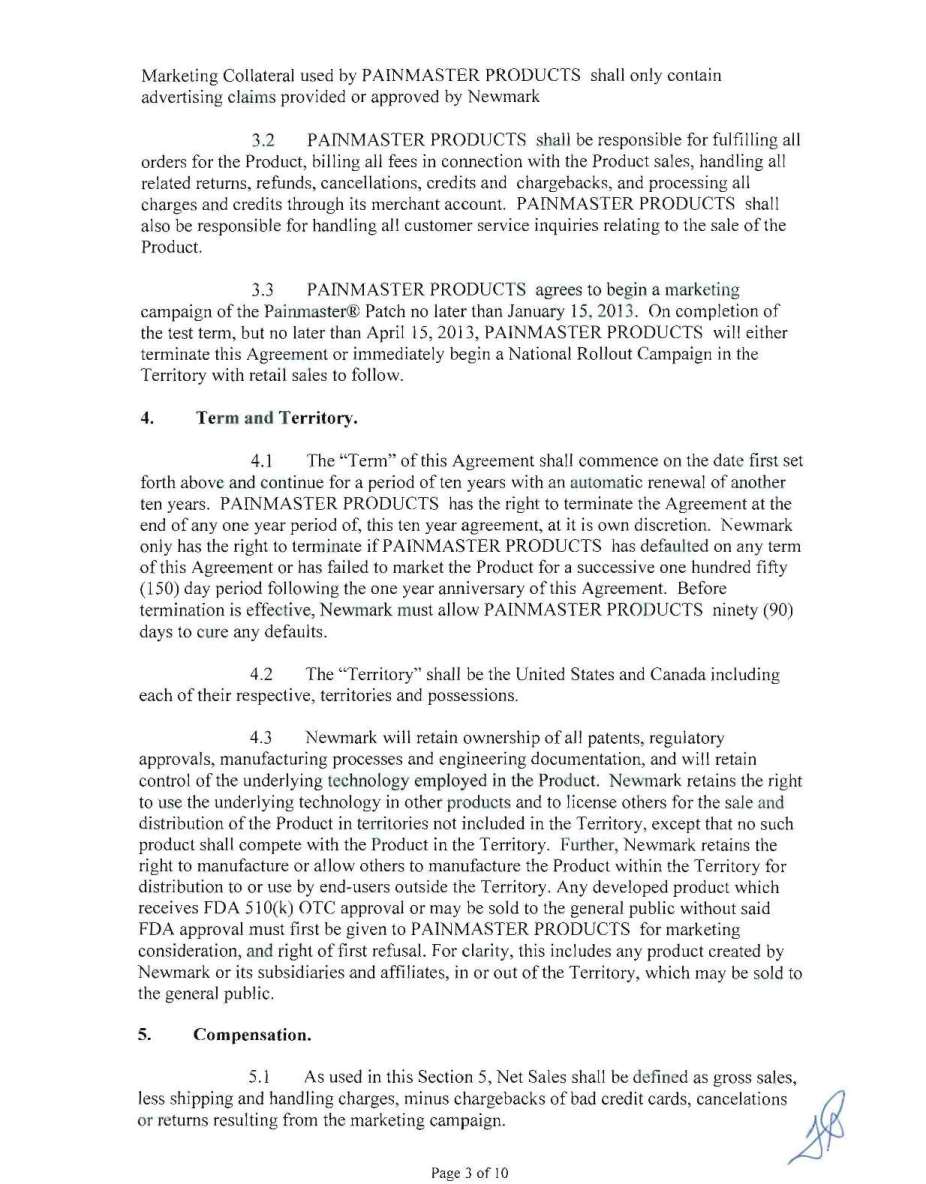 Marketing Agreement page 3